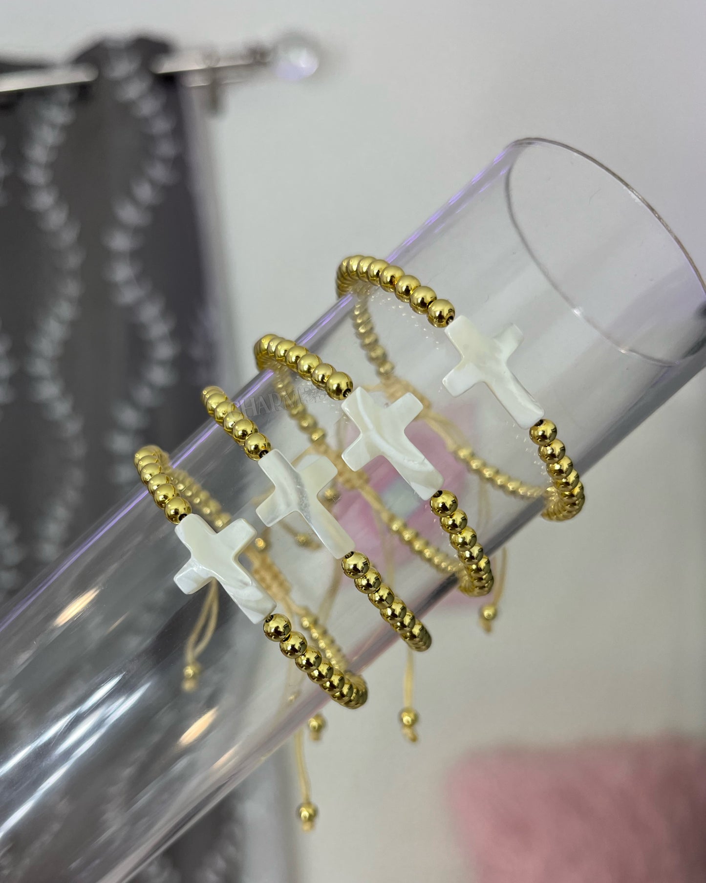 Gold cross bracelet