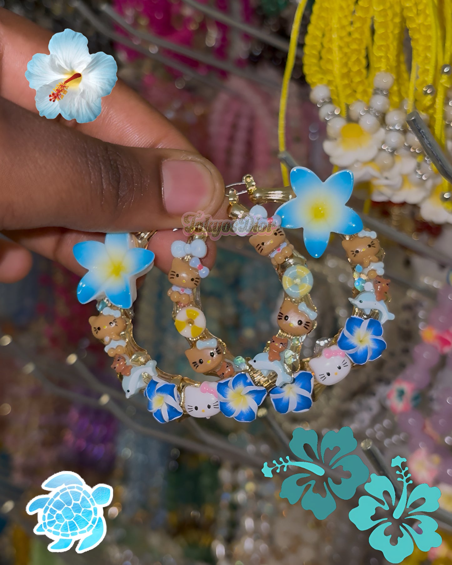 Ocean Plumeria Hoops