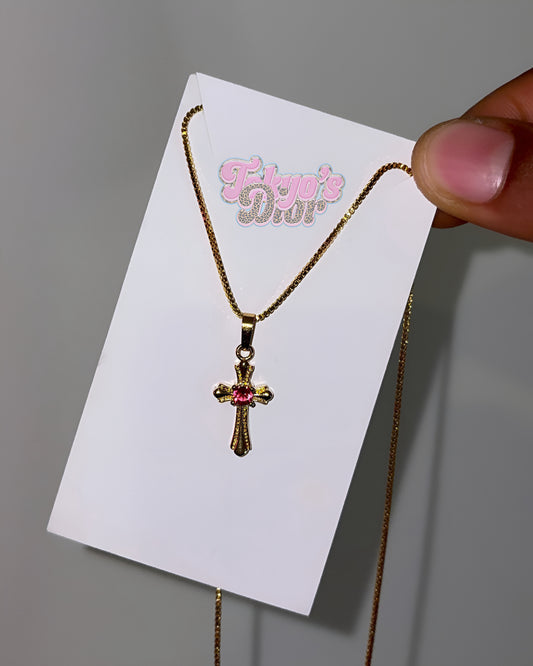 Pink Gem Cross
